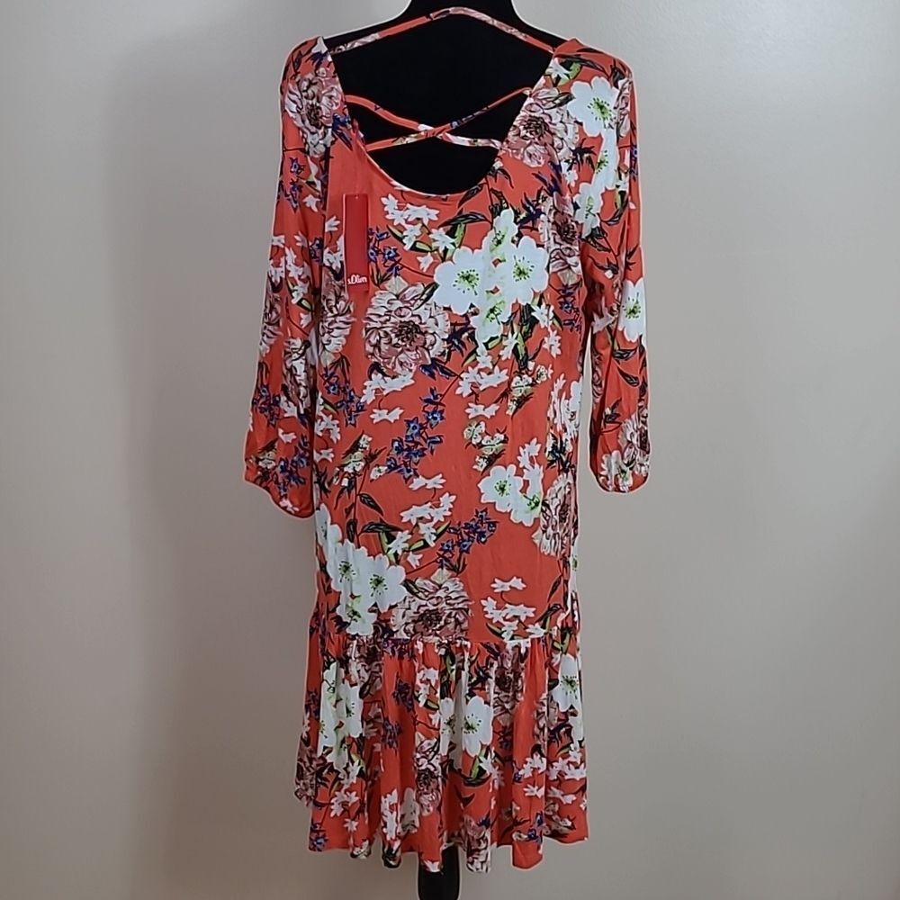 S.Oliver viscose midi dress size 14 or 46 - Picture 3 of 8